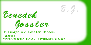 benedek gossler business card